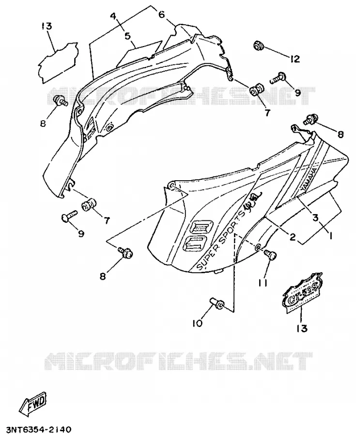 CACHE LATERAL - RESERVOIR D'HUILE Yamaha SCOOTER 50 1990 CT  CT50S