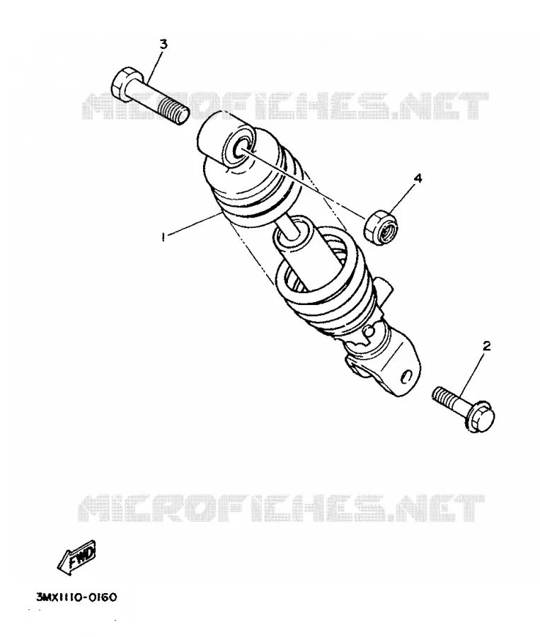 AMORTISSEUR ARRIERE Yamaha SCOOTER 50 1990 BOOSTER  CW50