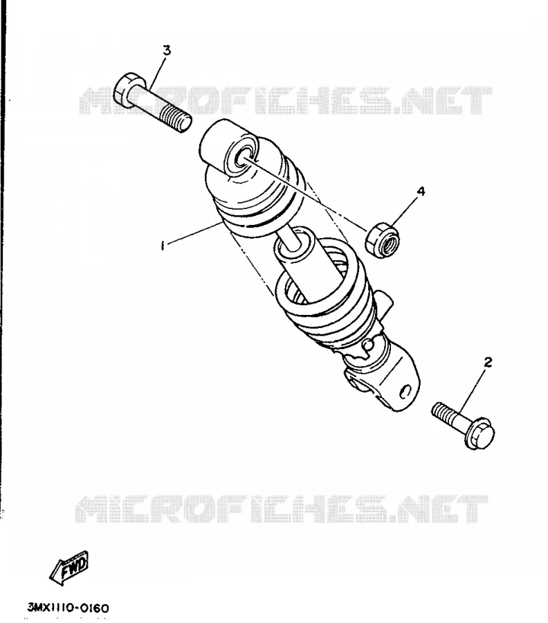 AMORTISSEUR ARRIERE Yamaha SCOOTER 50 1990 BOOSTER  CW50