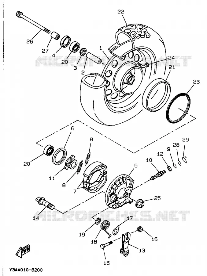 ROUE AVANT Yamaha SCOOTER 50 1990 BOOSTER  CW50