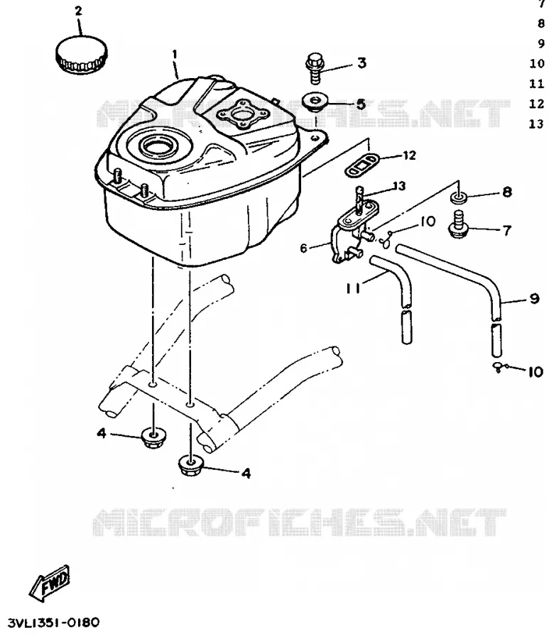 RESERVOIR A ESSENCE Yamaha SCOOTER 50 1990 BOOSTER  CW50