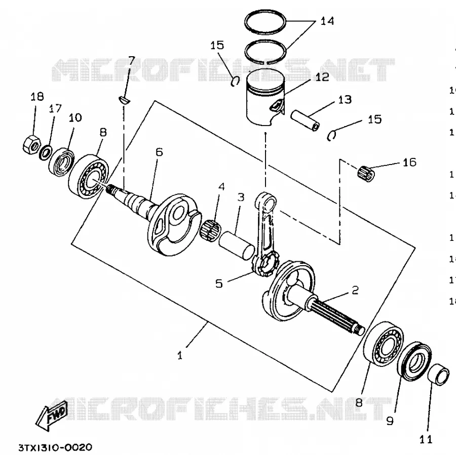 VILEBREQUIN / PISTON Yamaha SCOOTER 50 1992 BOOSTER  CW50