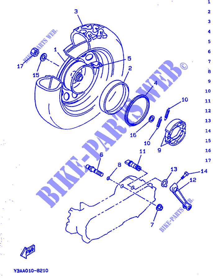 ROUE AVANT pour Yamaha BW S de 1992