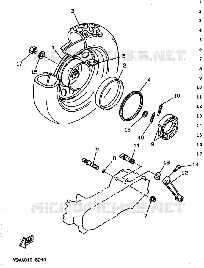 ROUE AVANT Yamaha SCOOTER 50 1992 BOOSTER  CW50