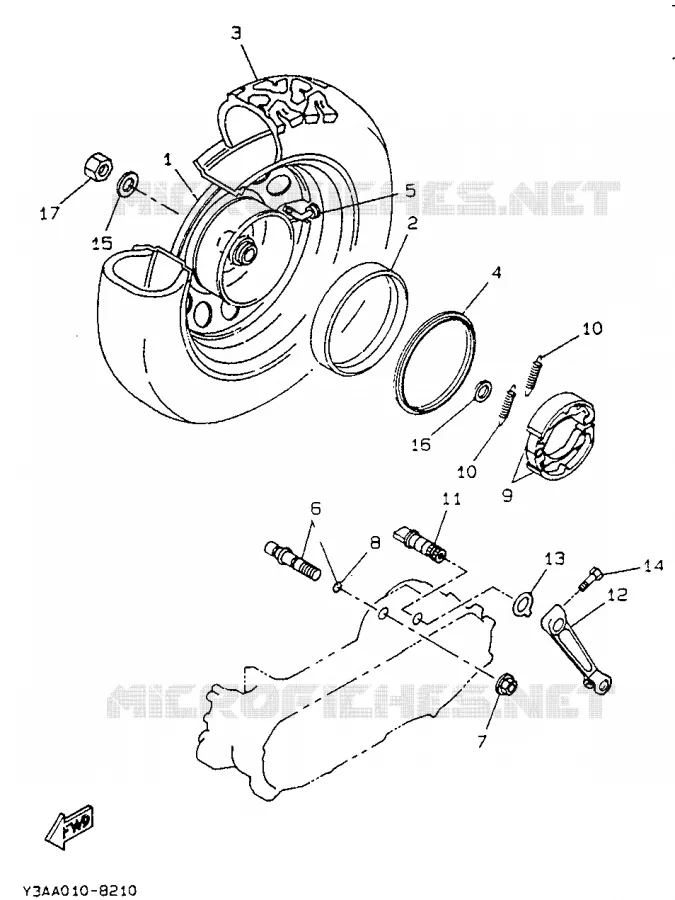 ROUE ARRIERE Yamaha SCOOTER 50 1995 BOOSTER  CW50