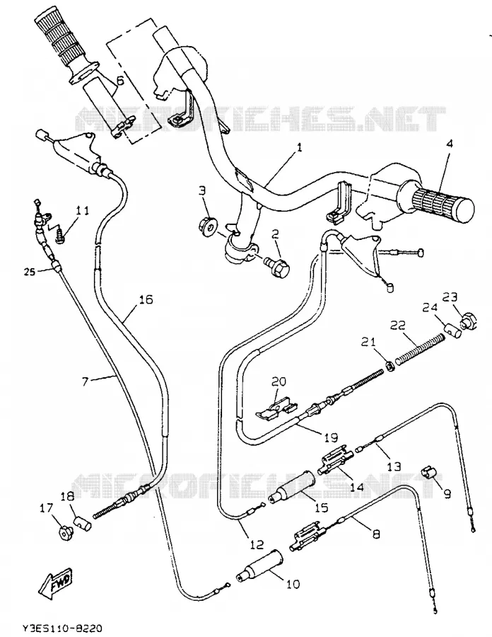 GUIDON ET CABLES Yamaha SCOOTER 50 1995 BOOSTER  CW50