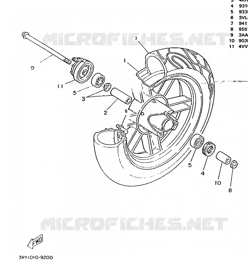 ROUE AVANT Yamaha SCOOTER 50 1996 BOOSTER  CW50