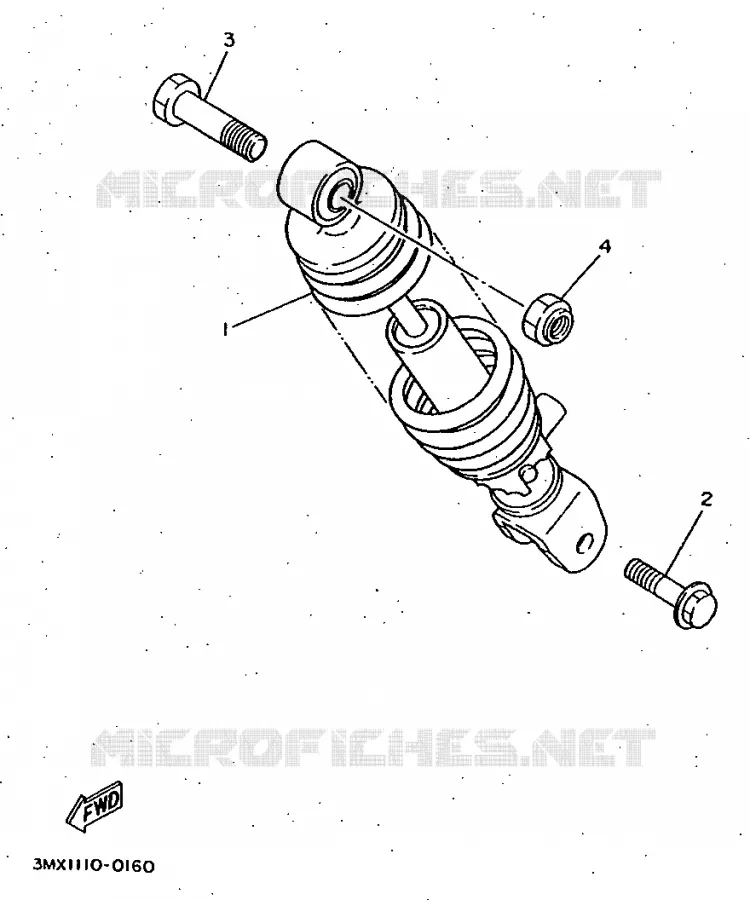 AMORTISSEUR ARRIERE Yamaha SCOOTER 50 1997 BOOSTER  CW50