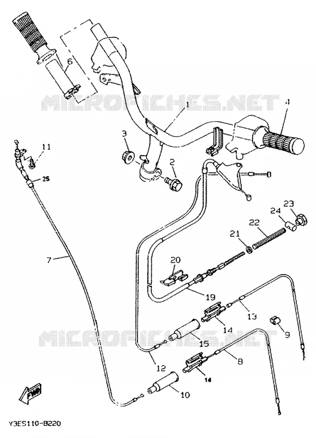GUIDON ET CABLES Yamaha SCOOTER 50 1997 BOOSTER  CW50