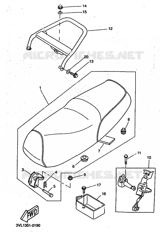 SELLE / PORTE BAGAGES Yamaha SCOOTER 50 1999 BW'S  CW50