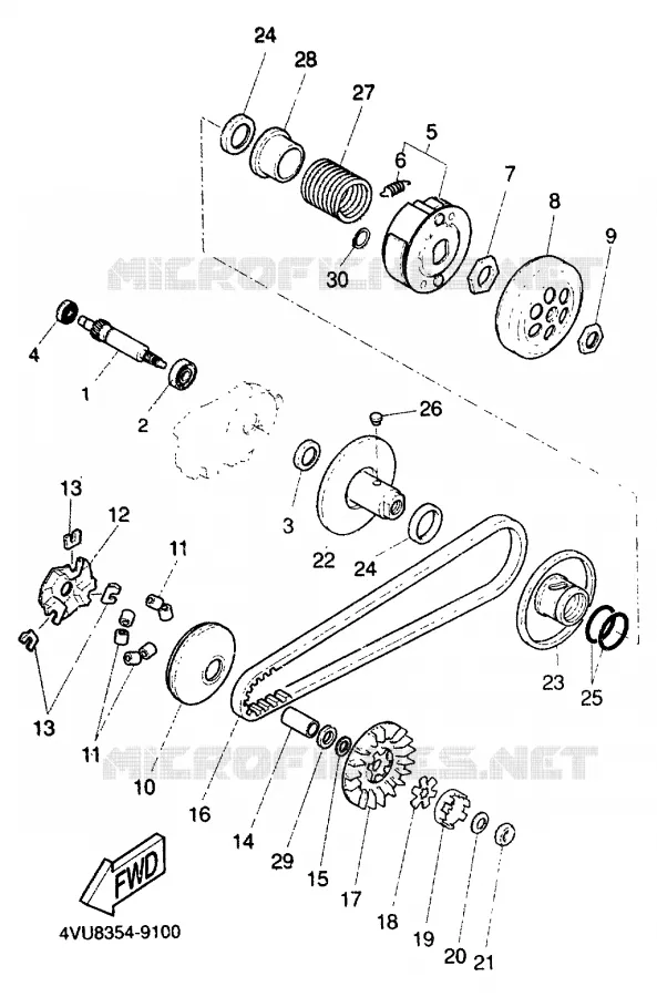 EMBRAYAGE DE DEMARREUR Yamaha SCOOTER 50 2000 BW'S  CW50