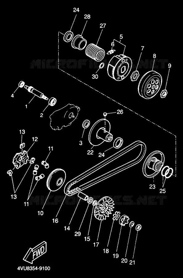 EMBRAYAGE DE DEMARREUR Yamaha SCOOTER 50 2000 BW'S  CW50