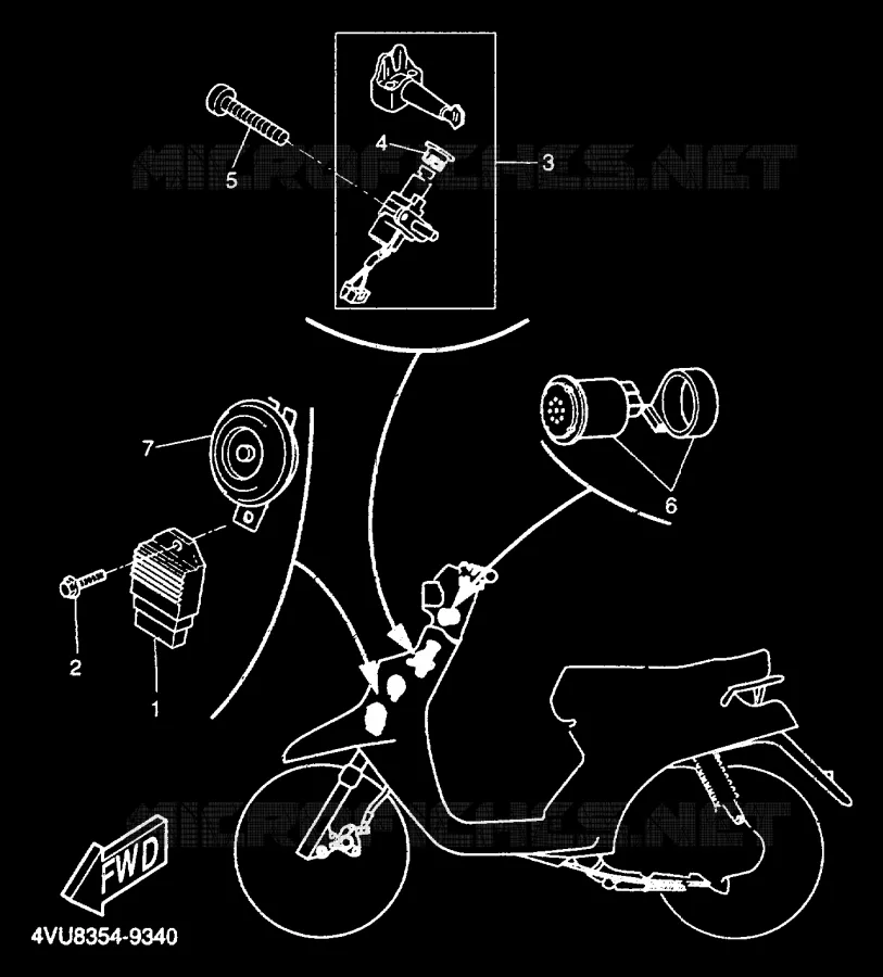 PARTIE ELECTRIQUE 1 Yamaha SCOOTER 50 2000 BW'S  CW50