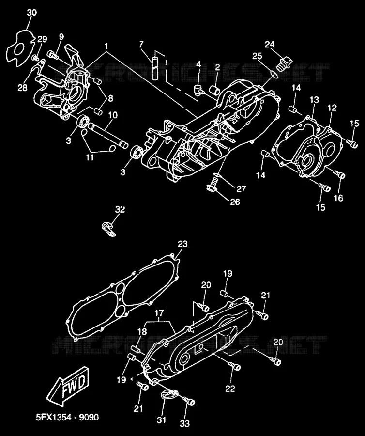 CARTER MOTEUR Yamaha SCOOTER 50 2000 BW'S  CW50