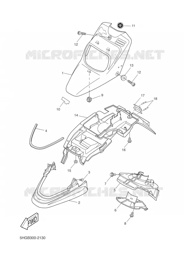 GARDE BOUE AVANT Yamaha SCOOTER 50 2002 BOOSTER  CW50