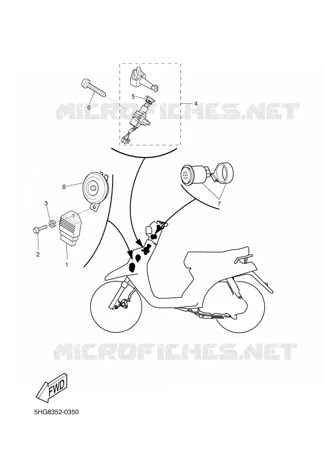 PARTIE ELECTRIQUE 1 Yamaha SCOOTER 50 2002 BOOSTER  CW50