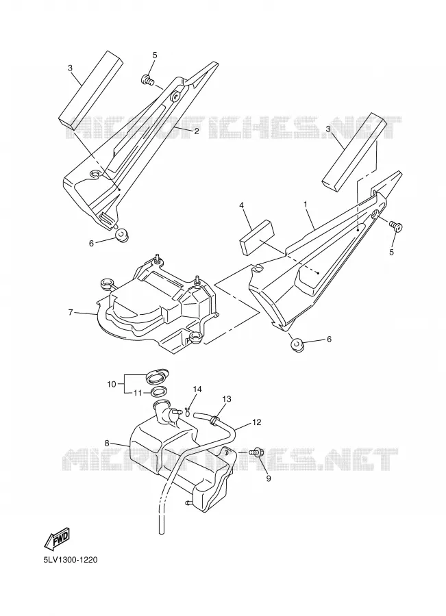 COUVERCLE LATERAL Yamaha MOTO 1000 2004 FAZER  FZS1000 FAZER