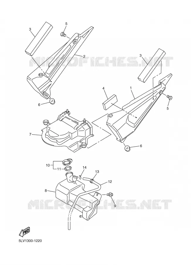 COUVERCLE LATERAL Yamaha MOTO 1000 2005 FAZER  FZS1000 FAZER