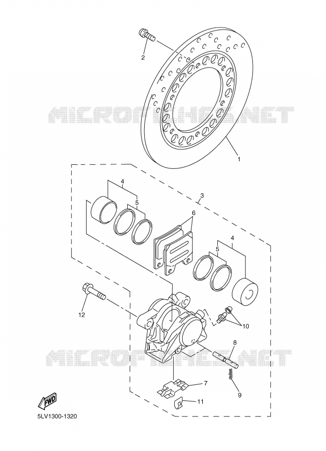 ETRIER DE FREIN ARRIERE Yamaha MOTO 1000 2004 FAZER  FZS1000S FAZER