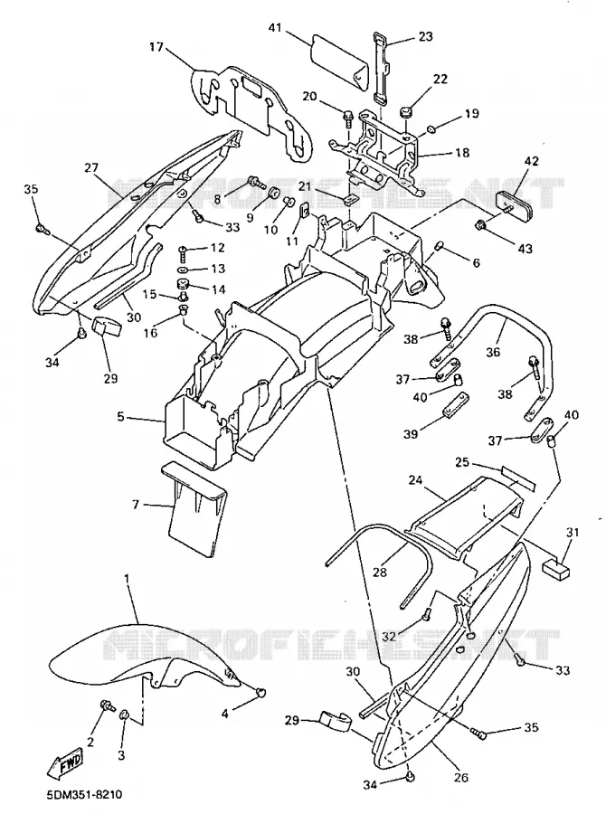 GARDE BOUE Yamaha MOTO 600 1998 FAZER  FZS600