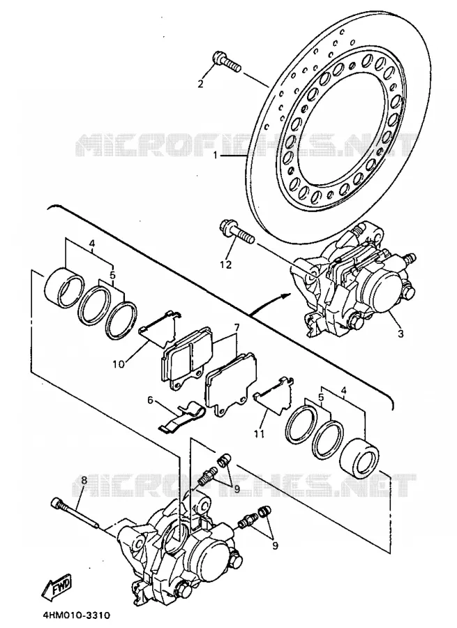ETRIER DE FREIN ARRIERE Yamaha MOTO 600 1998 FAZER  FZS600