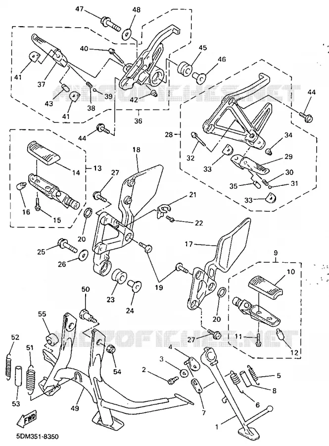 SUPPORT / REPOSE PIEDS Yamaha MOTO 600 1998 FAZER  FZS600