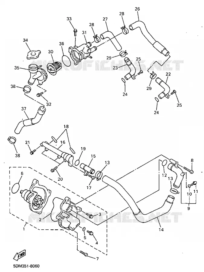 POMPE A EAU Yamaha MOTO 600 1998 FAZER  FZS600