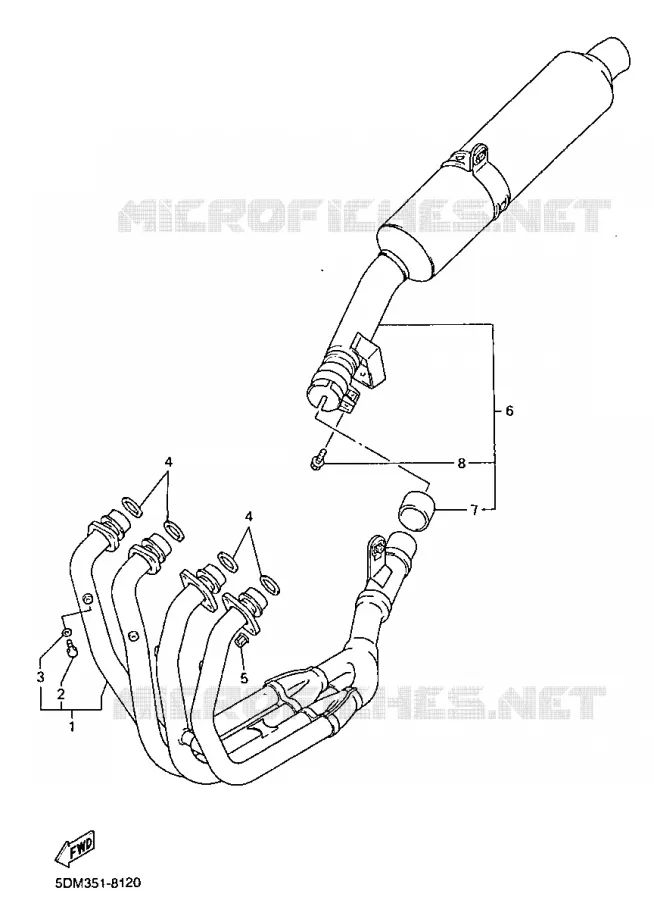 ECHAPPEMENT Yamaha MOTO 600 1998 FAZER  FZS600