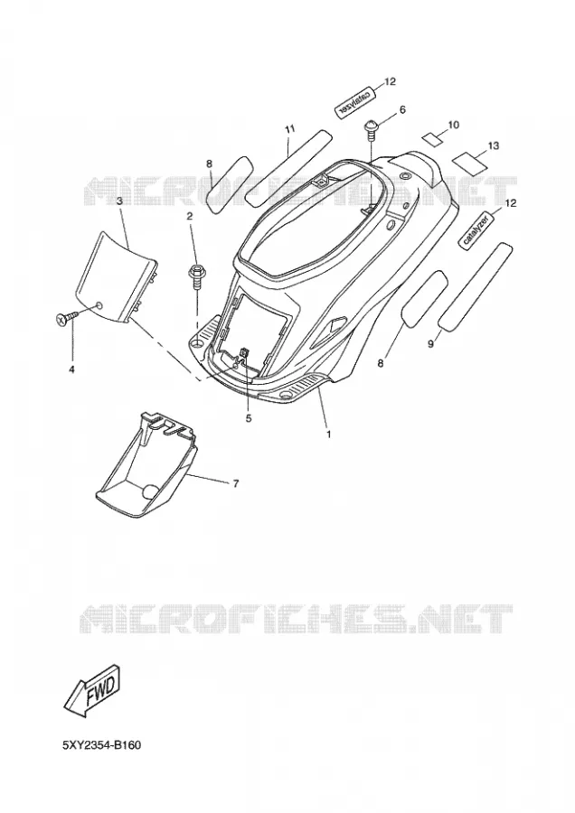 COUVERCLE LATERAL Yamaha SCOOTER 50 2003 BOOSTER  CW50L