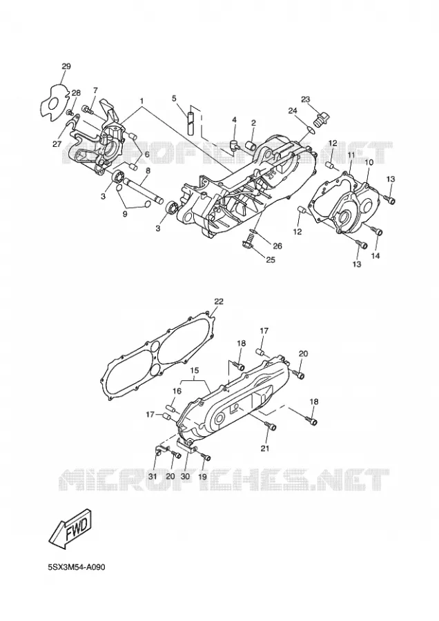 CARTER MOTEUR Yamaha SCOOTER 50 2003 ROCKET  CW50RSP POWER ROCKET