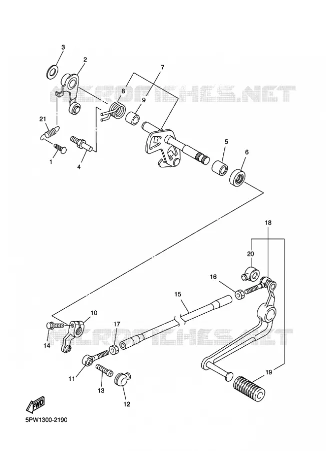 AXE DE SELECTEUR / PEDALE Yamaha MOTO 1000 2003 R1  YZF-R1 YZF-R1R R1