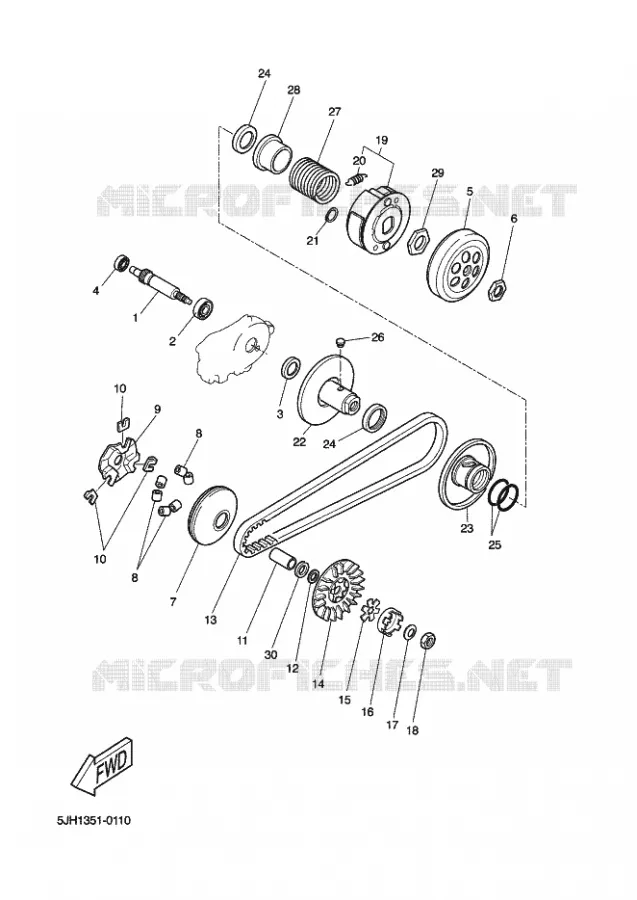 EMBRAYAGE DE DEMARREUR Yamaha SCOOTER 50 2003 ROCKET  CW50RSP POWER ROCKET