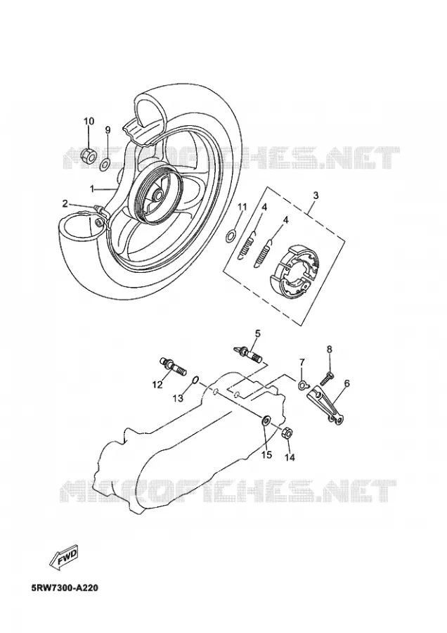 ROUE ARRIERE Yamaha SCOOTER 50 2003 JOG  CS50