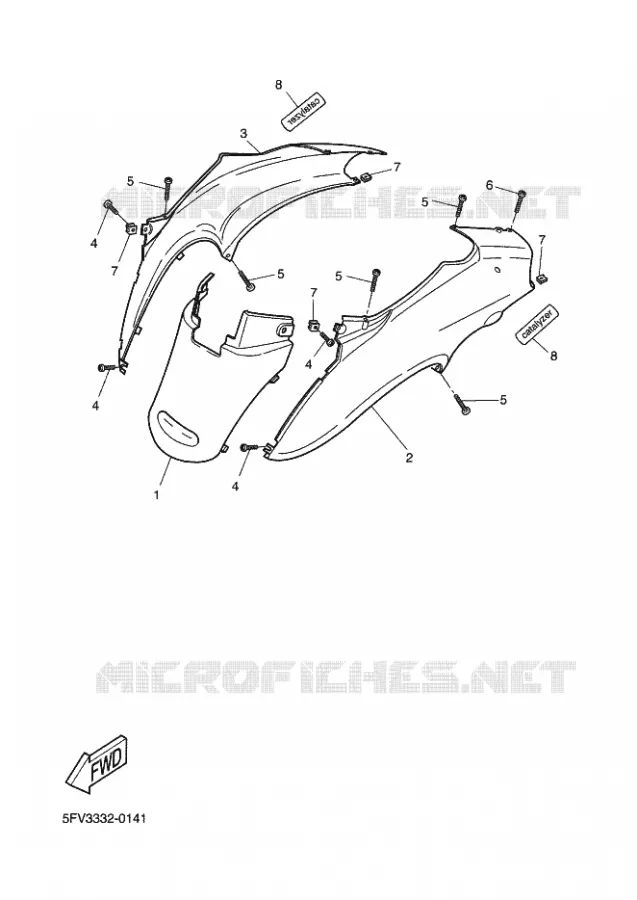 COUVERCLE LATERAL Yamaha SCOOTER 50 2003 FLIPPER  YH50 FLIPPER