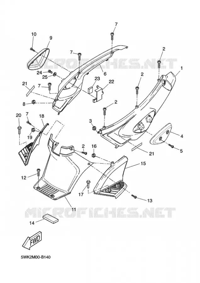 COUVERCLE LATERAL Yamaha SCOOTER 50 2003 STUNT NAKED  EW50N STUNT NAKED