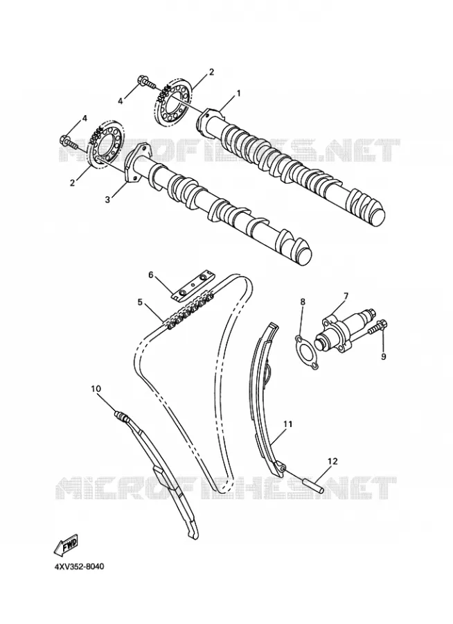 ARBRE A CAMES / CHAINE DE DISTRIBUTION Yamaha MOTO 1000 2003 R1  YZF-R1