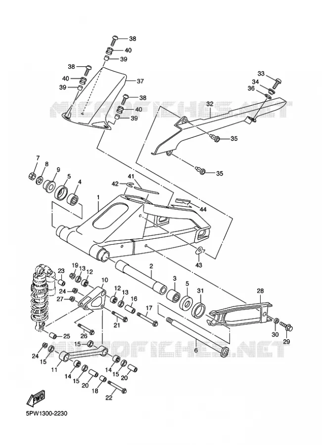 BRAS ARRIERE Yamaha MOTO 1000 2003 R1  YZF-R1 YZF-R1R R1