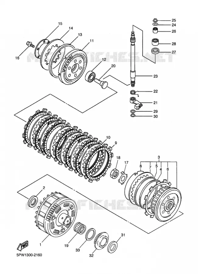 EMBRAYAGE DE DEMARREUR Yamaha MOTO 1000 2003 R1  YZF-R1 YZF-R1R R1