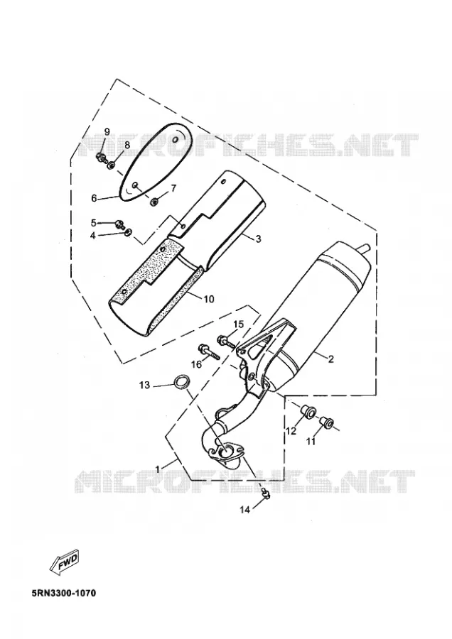 ECHAPPEMENT Yamaha SCOOTER 50 2003 OVETTO  YN50 OVETTO
