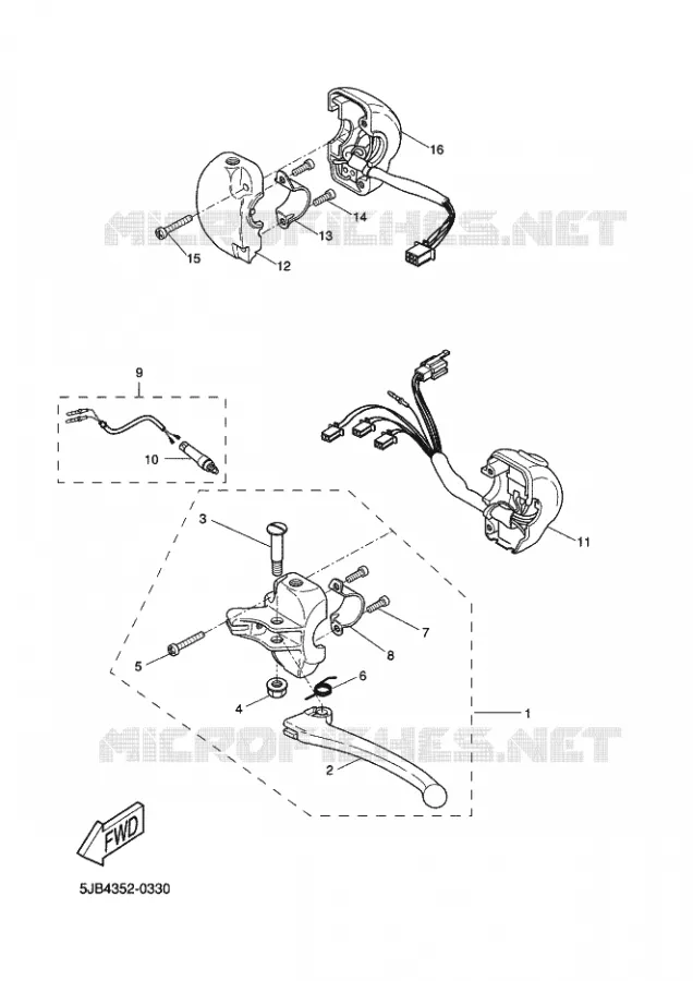 COMMODO / LEVIER Yamaha SCOOTER 50 2002 FLIPPER  YH50 FLIPPER