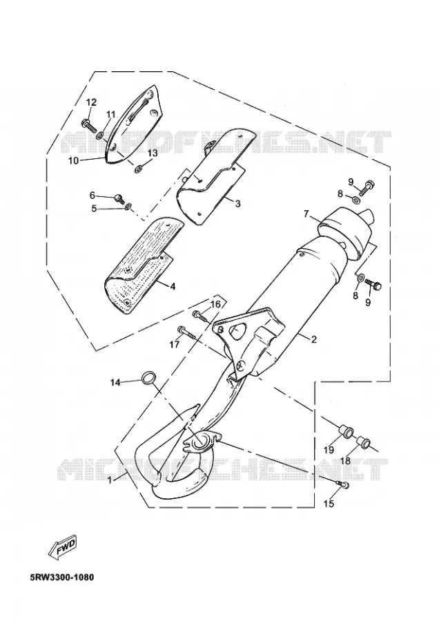 ECHAPPEMENT Yamaha SCOOTER 50 2002 MACH  CS50Z MACH G LIQUIDE