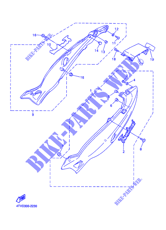 COUVERCLE LATERAL pour Yamaha YZF600R de 2002