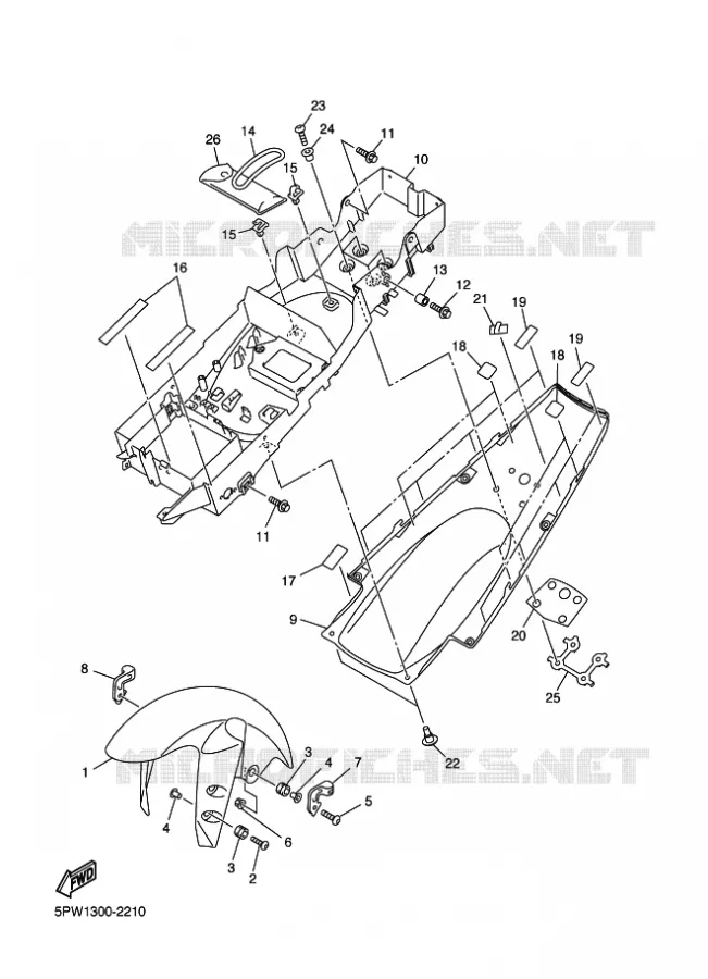 GARDE BOUE Yamaha MOTO 1000 2002 R1  YZF-R1 R1