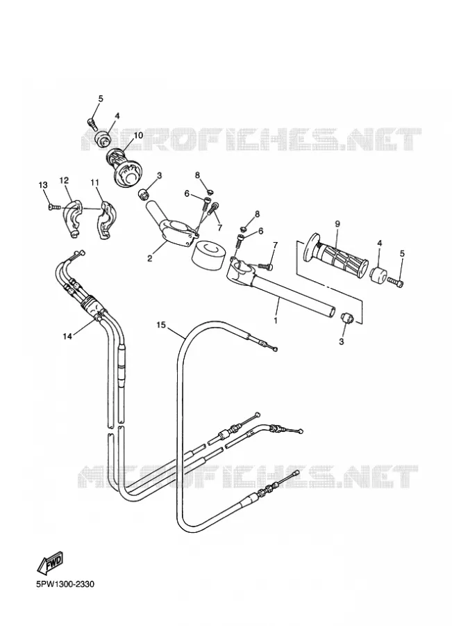 GUIDON ET CABLES Yamaha MOTO 1000 2002 R1  YZF-R1 R1