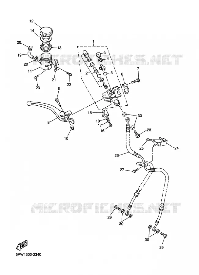 MAITRE CYLINDRE DE FREIN AVANT Yamaha MOTO 1000 2002 R1  YZF-R1 R1