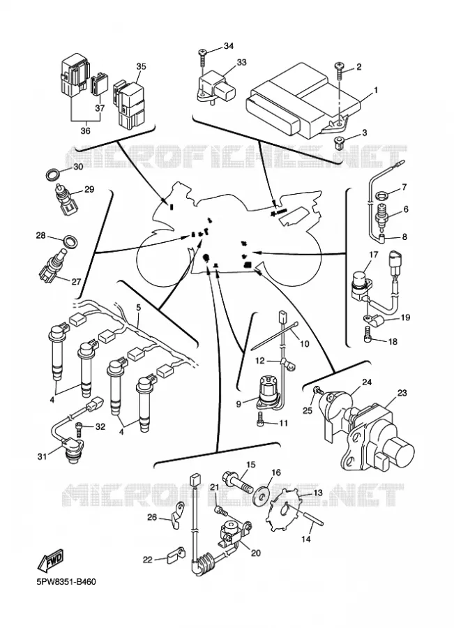 PARTIE ELECTRIQUE 1 Yamaha MOTO 1000 2002 R1  YZF-R1 R1
