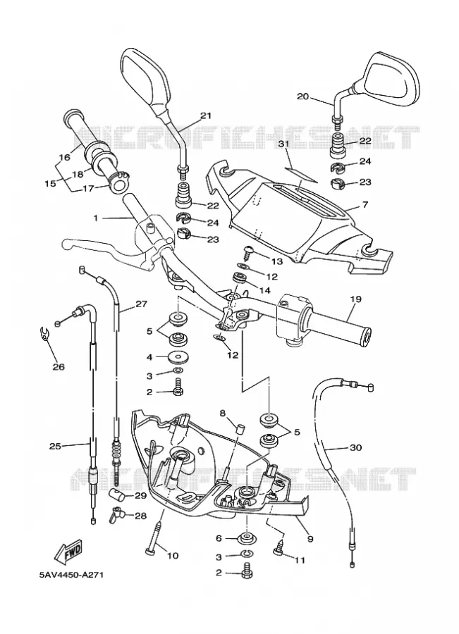 GUIDON ET CABLES Yamaha SCOOTER 105 2002 CRYPTON  T105E CRYPTON