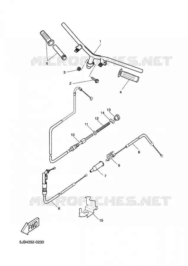 GUIDON ET CABLES Yamaha SCOOTER 50 2002 FLIPPER  YH50 FLIPPER