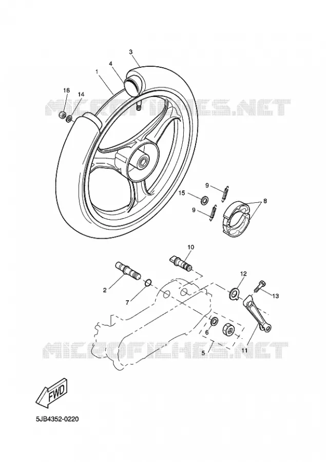 ROUE ARRIERE Yamaha SCOOTER 50 2002 FLIPPER  YH50 FLIPPER