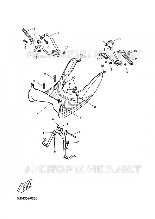 SUPPORT / REPOSE PIEDS Yamaha SCOOTER 50 2002 FLIPPER  YH50 FLIPPER